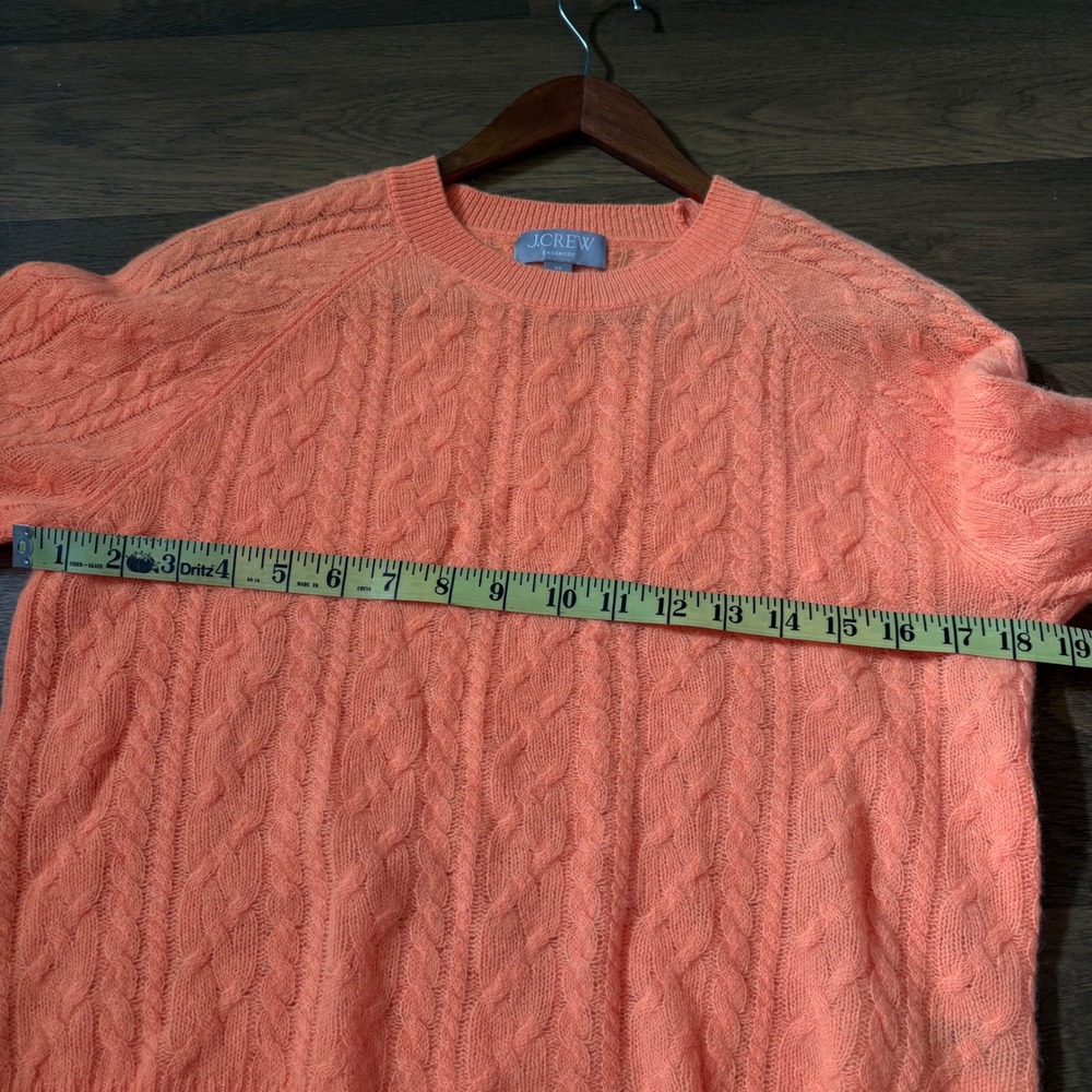 Modern Authentic Womens J. Crew Cashmere Orange Lightweight Cableknit Sweater - Picture 7 of 8